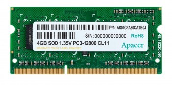 Apacer 4 GB DDR3 1600Mhz SODIMM 1.35V NOTEBOOK RAM (DS.04G2K.KAM)