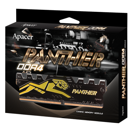 Apacer Panther Black-Gold 8GB (1x8GB) 3200MHz CL16 DDR4 Gaming Ram (AH4U08G32C28Y7GAA-1)