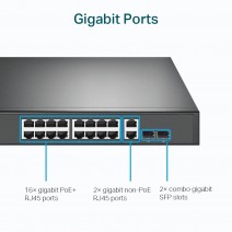 TP-LINK TL-SG1218MP 18PORT 10/100/1000 YÖNETİLEMEZ POE SWITCH