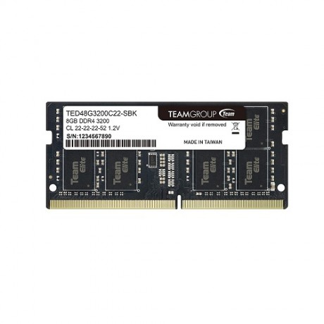 Team Elite 8GB (1x8GB) 3200MHz CL 22 DDR4 Notebook SODIMM Ram (TED48G3200C22-S01)