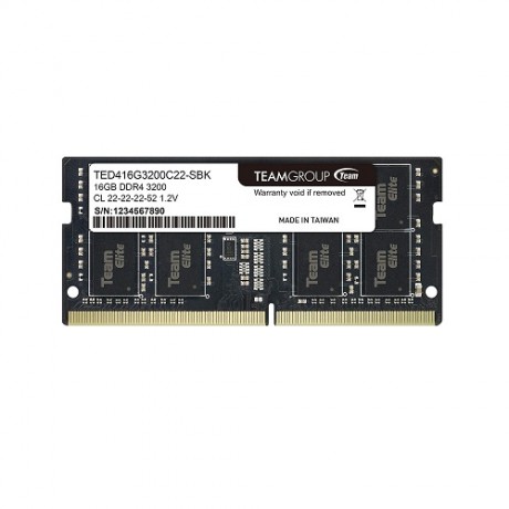 Team Elite 16GB (1x16GB) 3200MHz CL22 DDR4 Notebook SODIMM Ram (TED416G3200C22-S01)