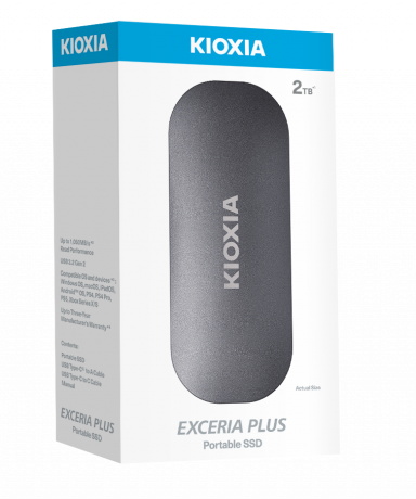 2TB KIOXIA EXCERIA PLUS G2 USB 3.2 1050/1000 MB/s LXD10S002TG8