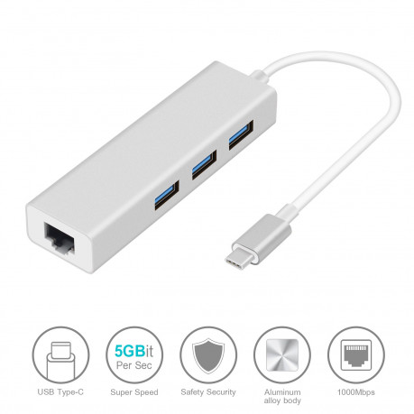 CODEGEN CDG-CNV85 USB 3.0+RJ45 USB 3.1 TYPE-C HUB