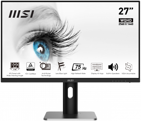 27 MSI PRO MP273QP IPS QHD 5MS 75HZ HDMI DP