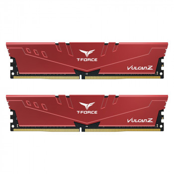 Team T-Force Vulcan Z Red 16GB(2x8GB) 3200Mhz CL16 DDR4 Gaming Ram (TLZRD416G3200HC16FDC01)