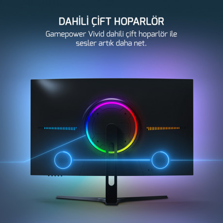 GamePower 27'' Vivid F20 Curved RGB 100Hz 1ms FHD VA PANEL 2x2W Speaker Gaming Monitör (Sıfır Ölü Piksel Garantili)